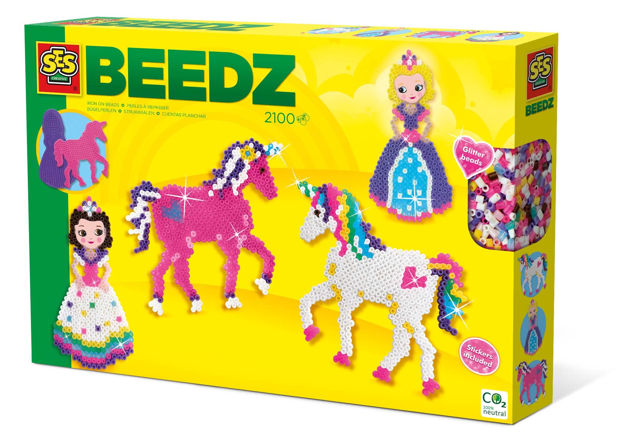 SES Creative Beedz - Perline da stirare unicorni e principesse