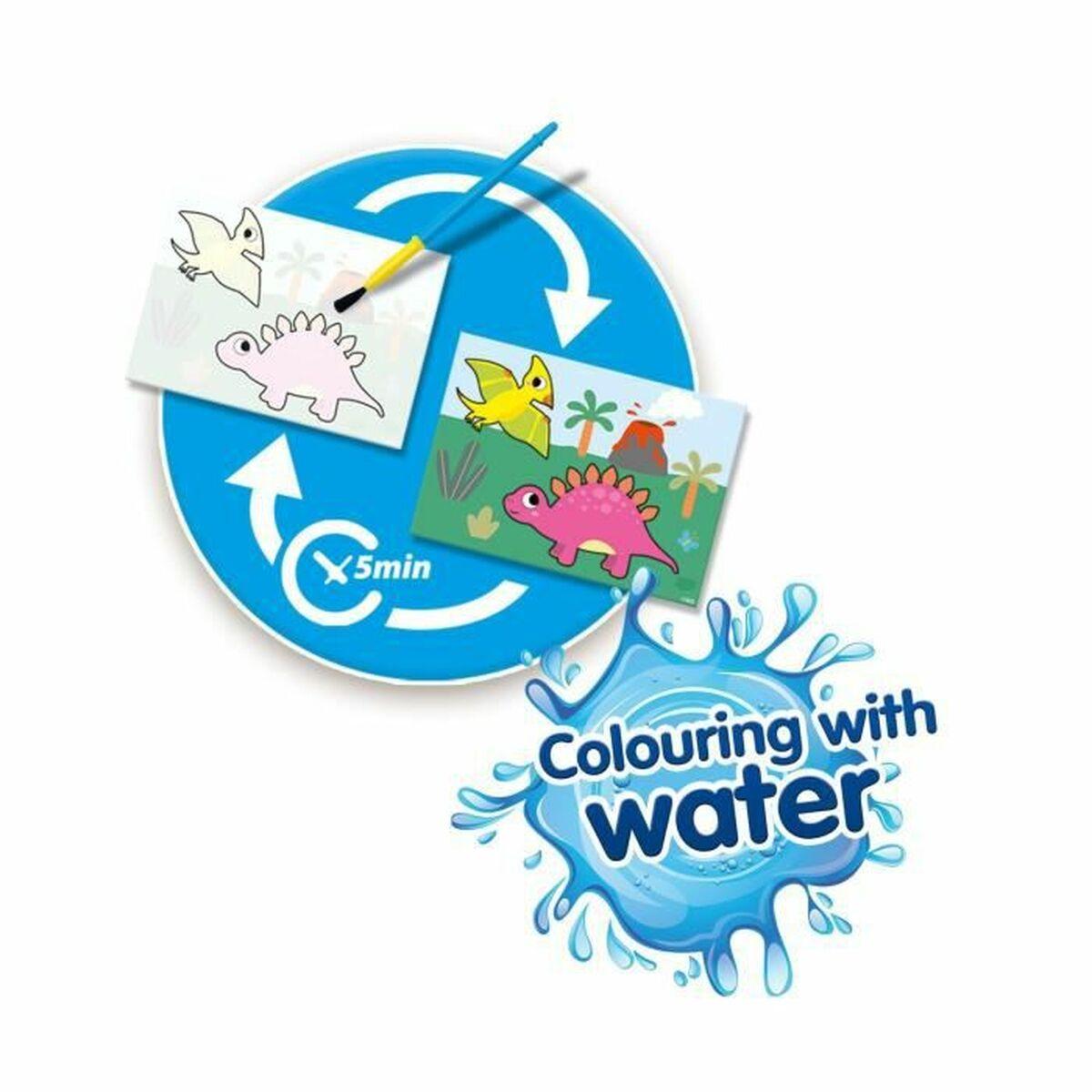 SES CREATIVE Dinos Colouring with Water Painting Set, 1 to 4 Years [14465]