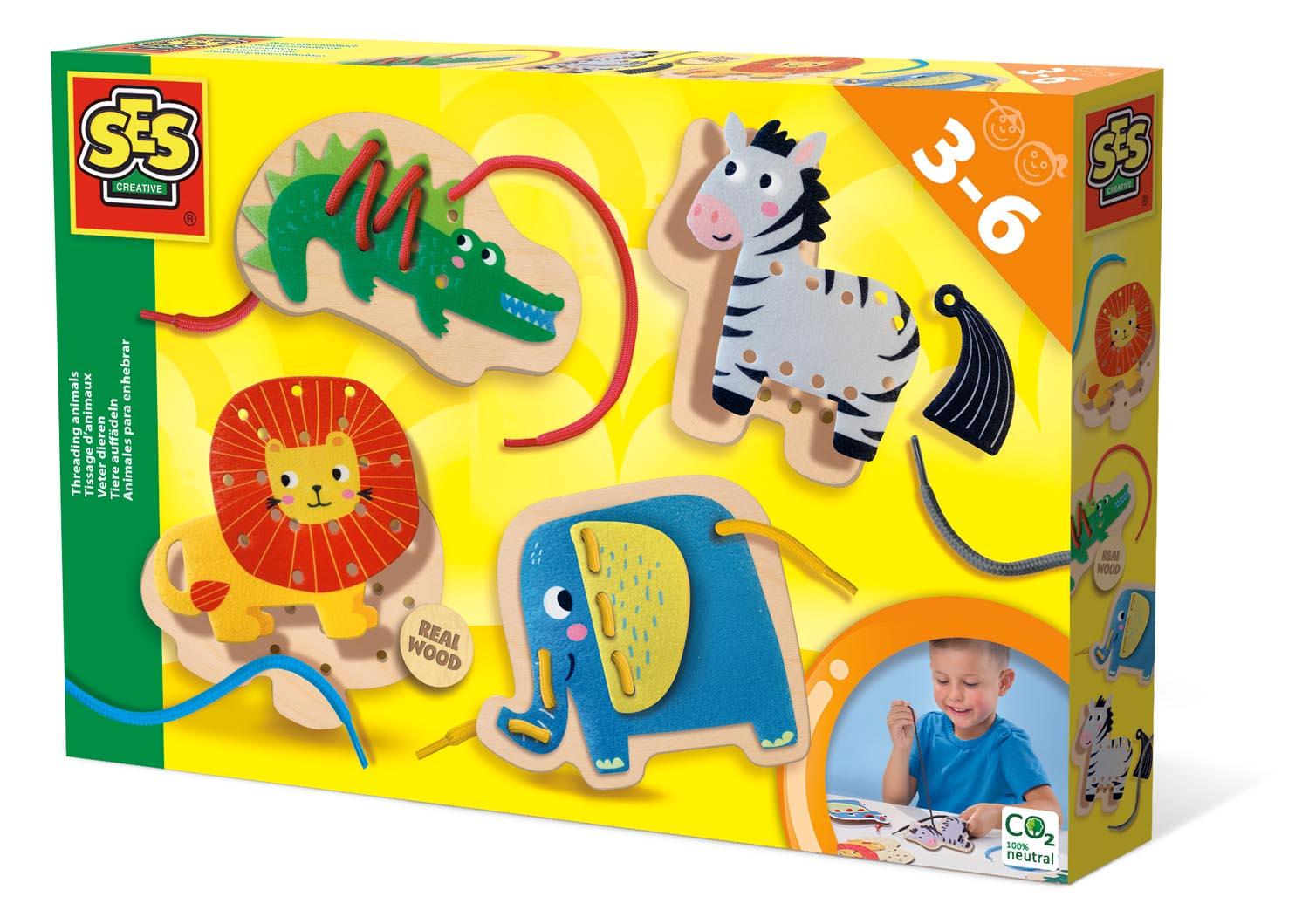 SES CREATIVE Threading Animals Set, 3 to 6 Years [14633]