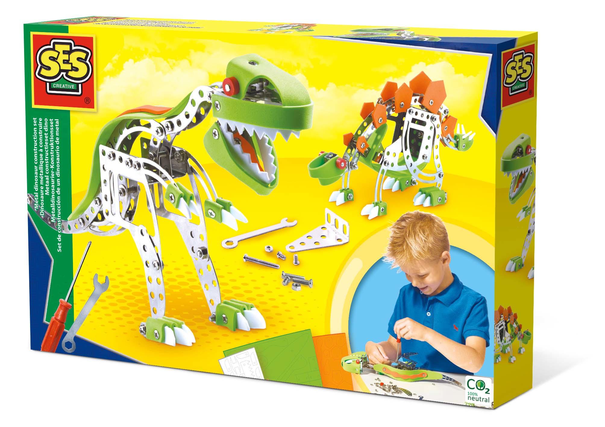 SES Creative Set di costruzione dinosauri in metallo