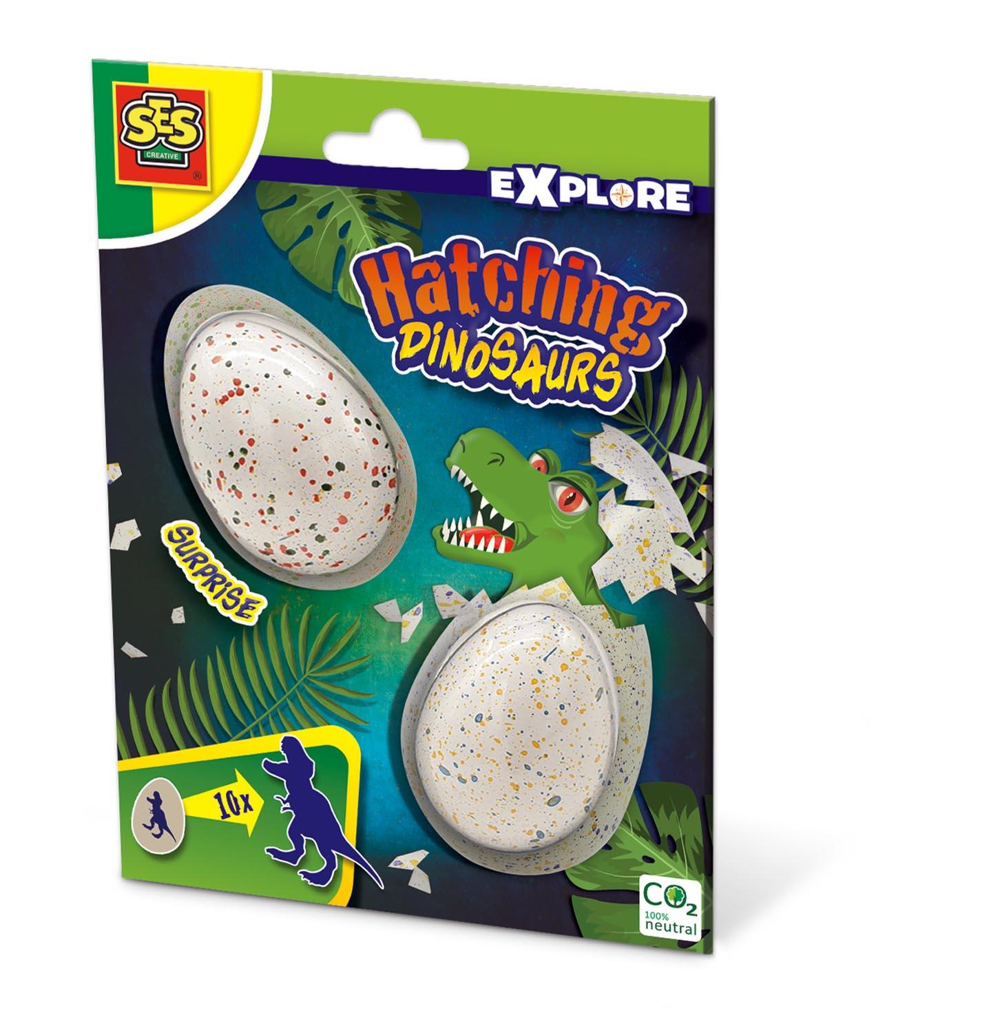 SES CREATIVE Explore Children's Hatching Dinosaurs 2 Surprise Eggs, 5 Years and Above [25083]