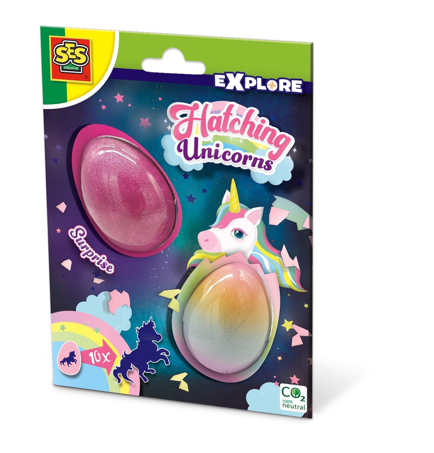 SES CREATIVE Explore Children's Hatching Unicorns 2 Surprise Eggs, 5 Years and Above [25089]