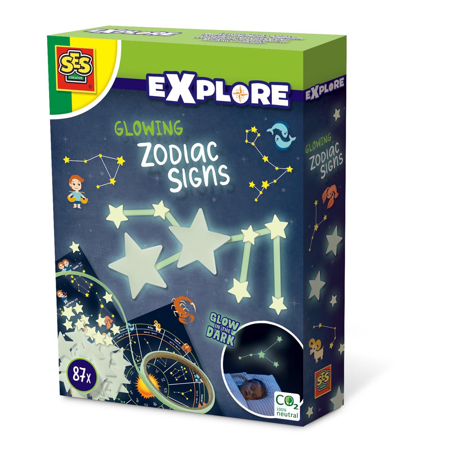 SES CREATIVE Explore Children's Glowing Zodiac Signs, 5 Years and Above [25122]