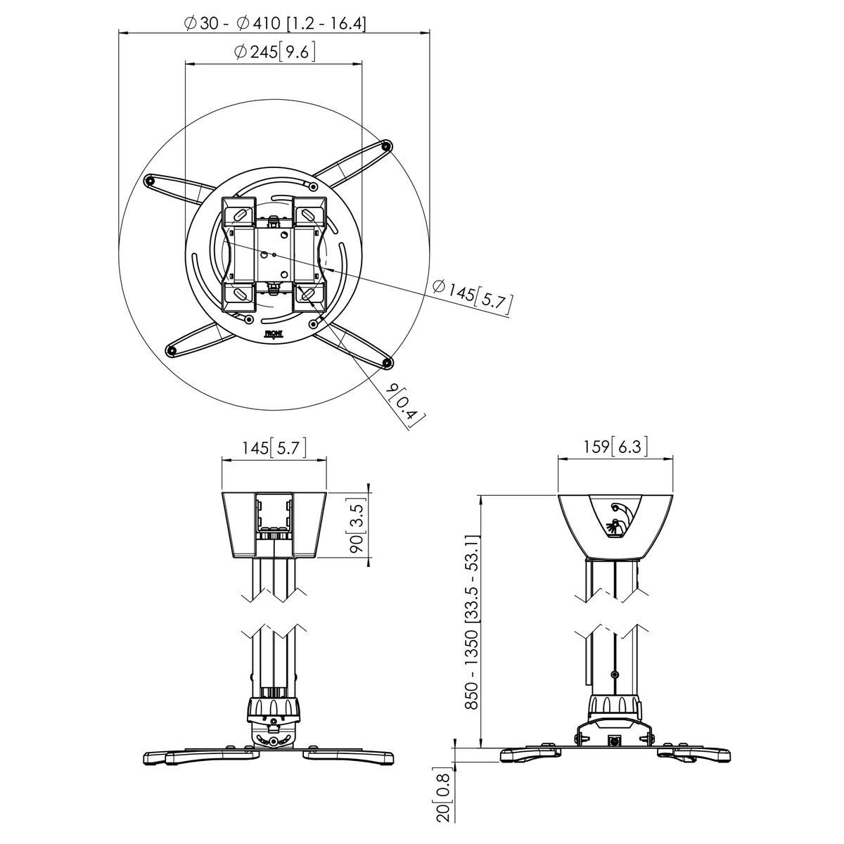 PPC2585 SUPPORTO A SOFFITTO SCOMP