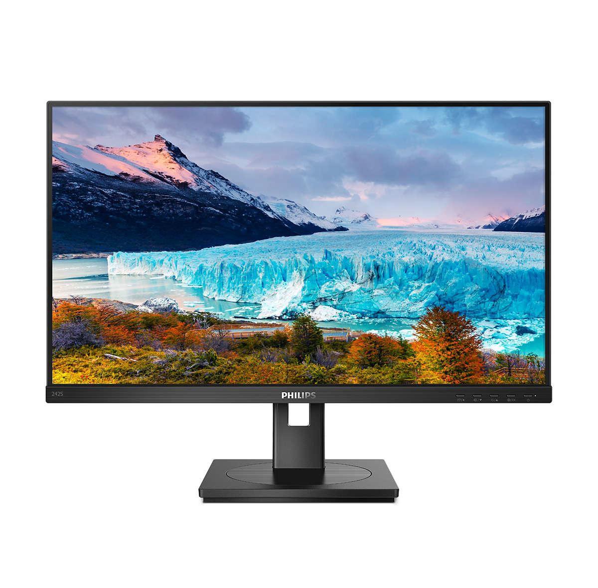 MONITOR PHILIPS LED 23.8"Wide 242S1AE/00 IPS 1920x1080 4ms 250cd/mq 1.0001 (50.000.0001) 2x2W MM Pivot Reg.H VGA DVI HDMI DP