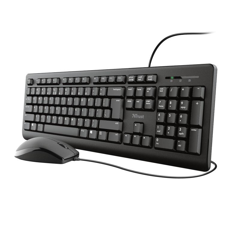 Trust TKM-250 tastiera Mouse incluso Universale USB QWERTY Inglese UK Nero (Trust Wired combo TKM-250 Keyboard and Mouse) - Ver