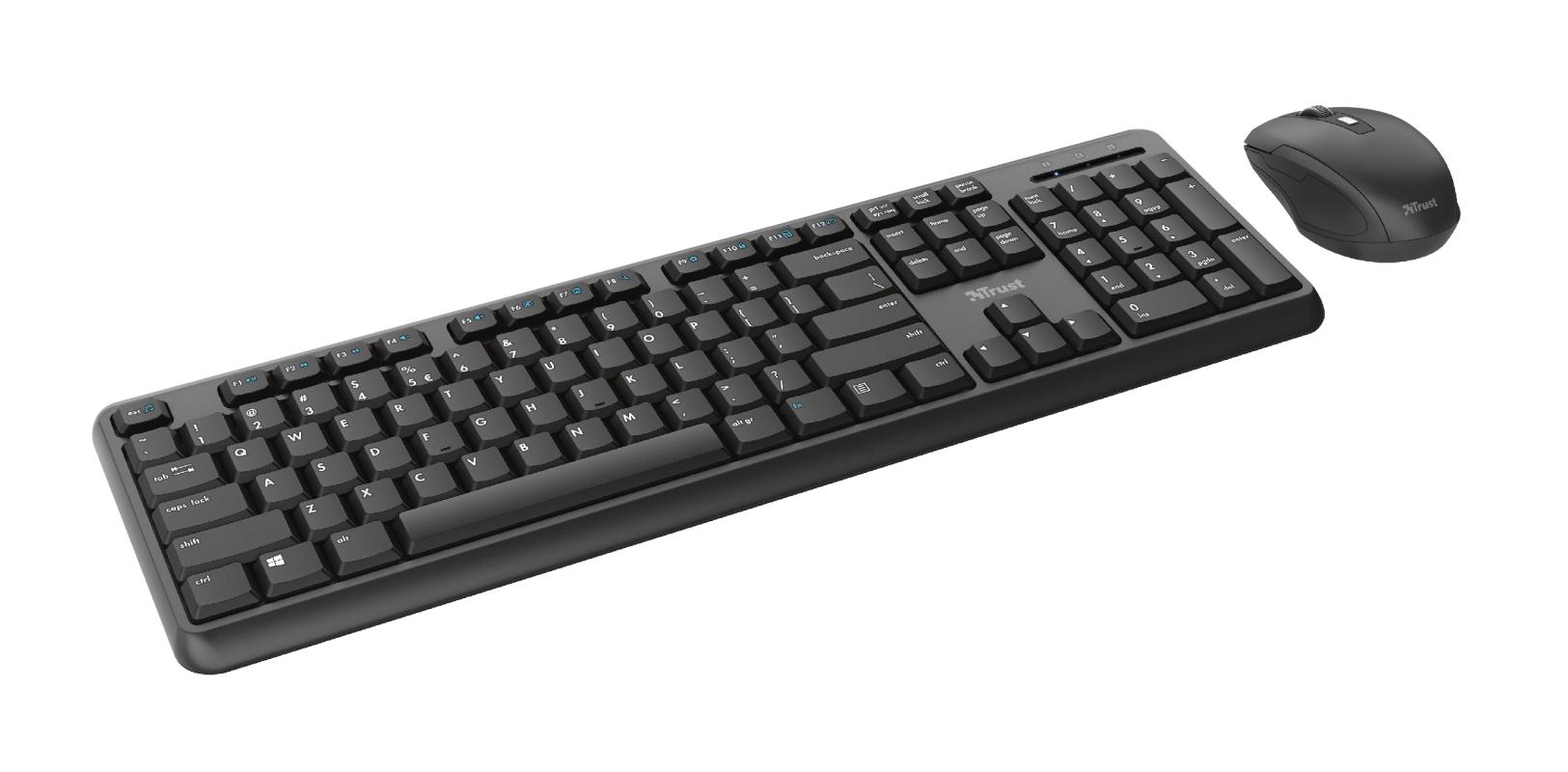 Trust TKM-350 tastiera Mouse incluso RF Wireless QWERTY Inglese UK Nero