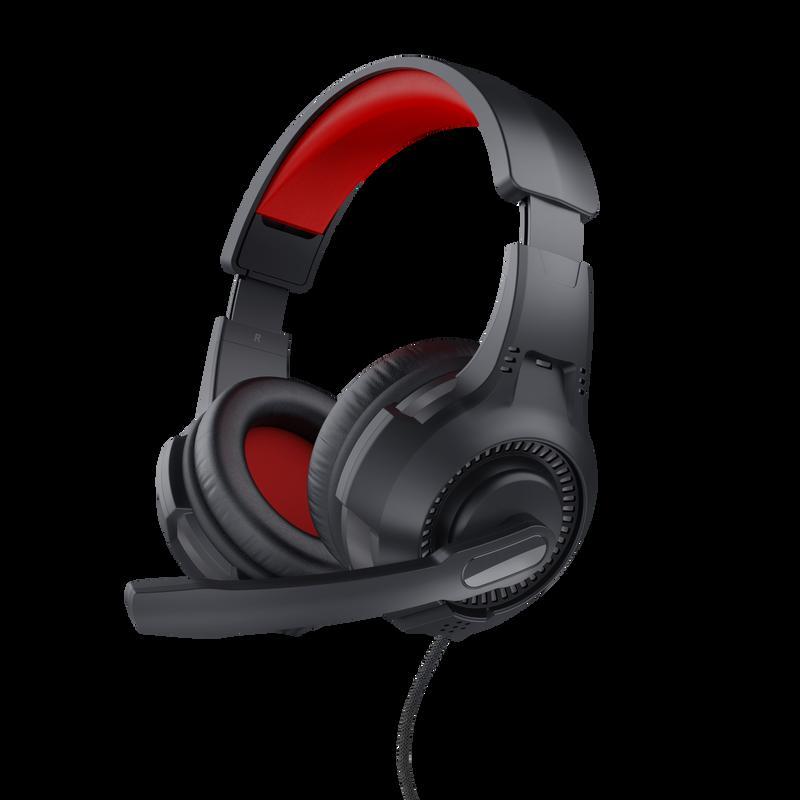 TRUST CUFFIE GAMING CON MICROFONO NERO/ROSSO 24785