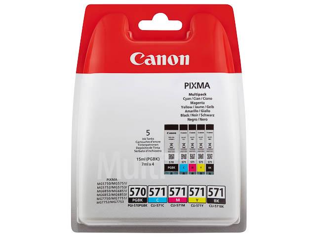 CANON KIT CARTUCCE ORIGINALI PGI-570 CLI-571 MULTIPACK NERO COLORI 0372C004