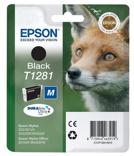 ORIGINAL Epson Cartuccia d'inchiostro nero C13T12814012 T1281 170 Seiten 59ml