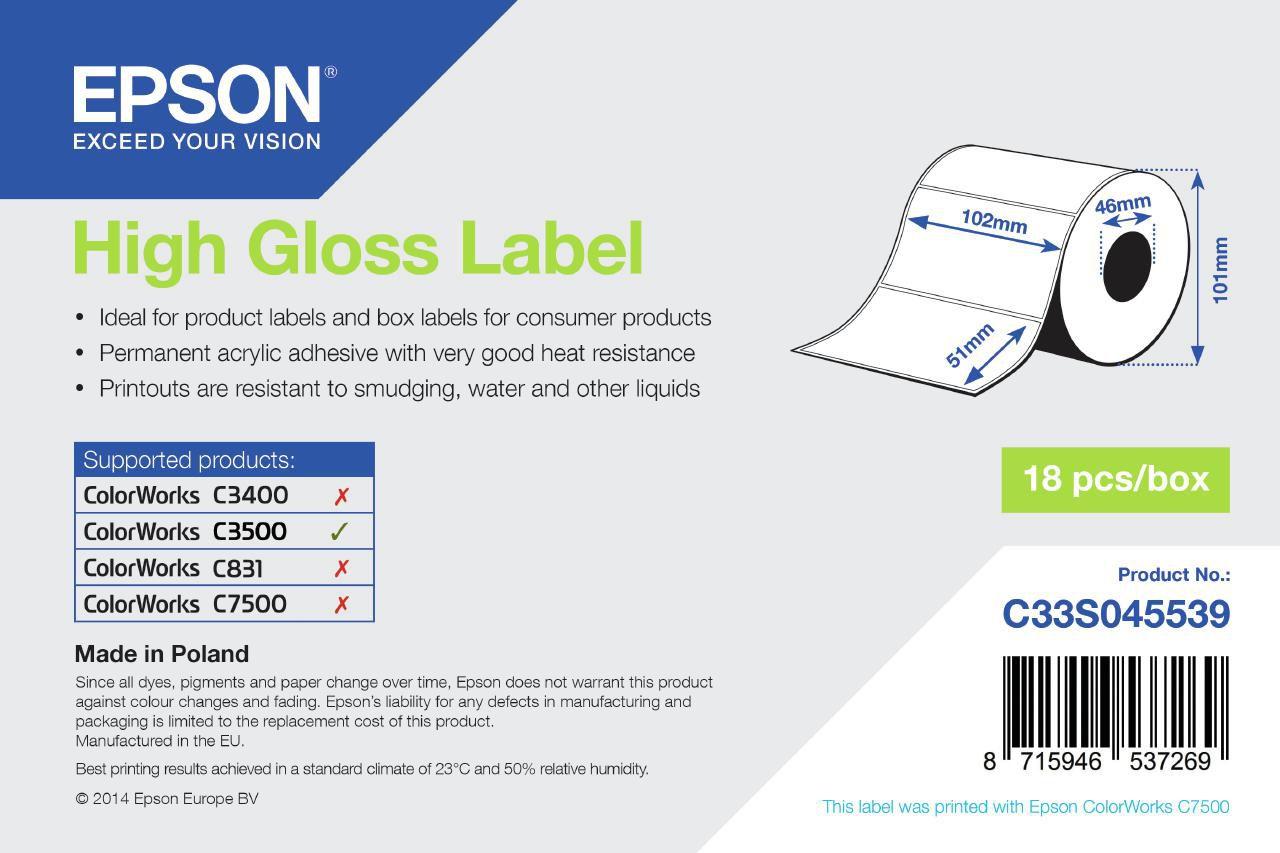 S045539 HIGH GLOSS LABEL 102X51 610