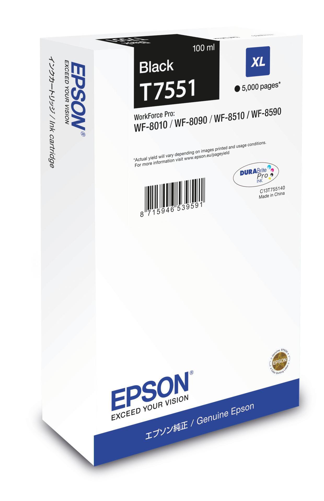 INK EPSON C13T755140 NERO XL x WF-8010DW WF-8510DWF