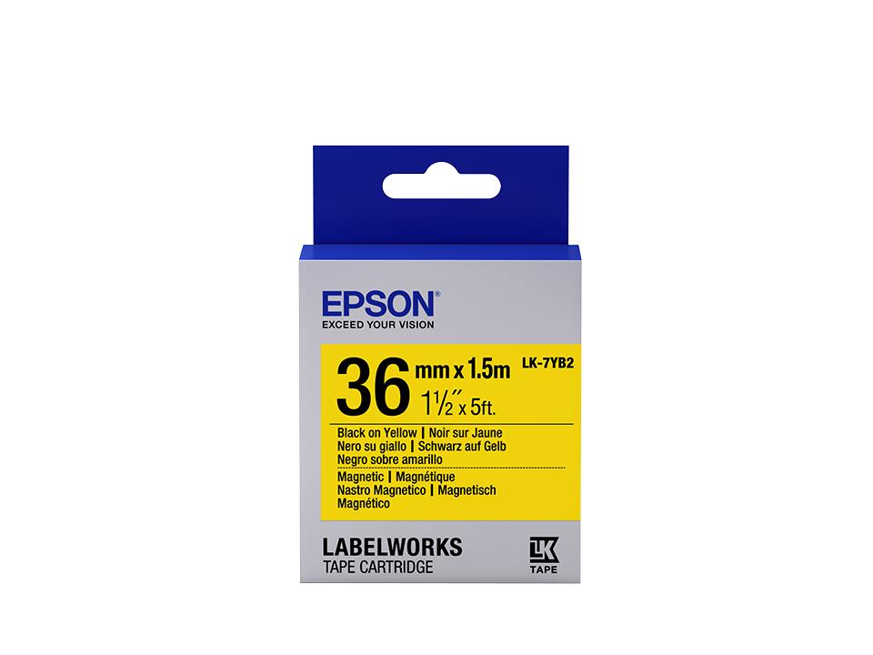 Epson Nastro magnetico per etichettatrici LK-7YB2 nero/giallo 36 mm (1,5 m)