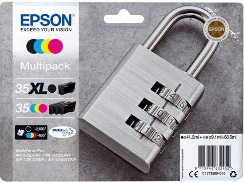 Epson Padlock 35XL cartuccia d'inchiostro 1 pz Originale Resa elevata (XL) Nero, Ciano, Magenta, Giallo