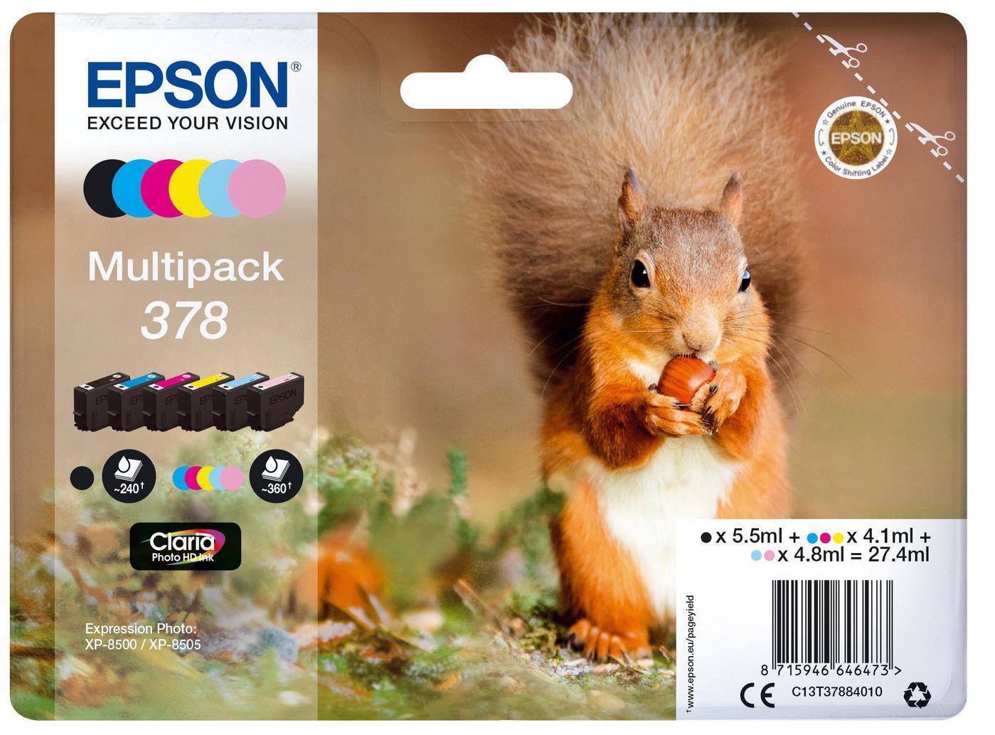 MULTIPACK EPSON 378 6C C13T37884010 Scoiattolo x XP-8600 XP-8700