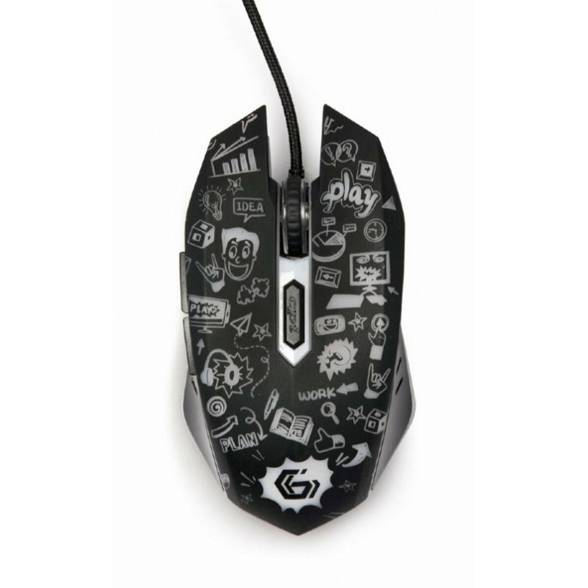 Gembird Mouse ottico LED a 6 pulsanti, nero - MUS-6B-GRAFIX-01