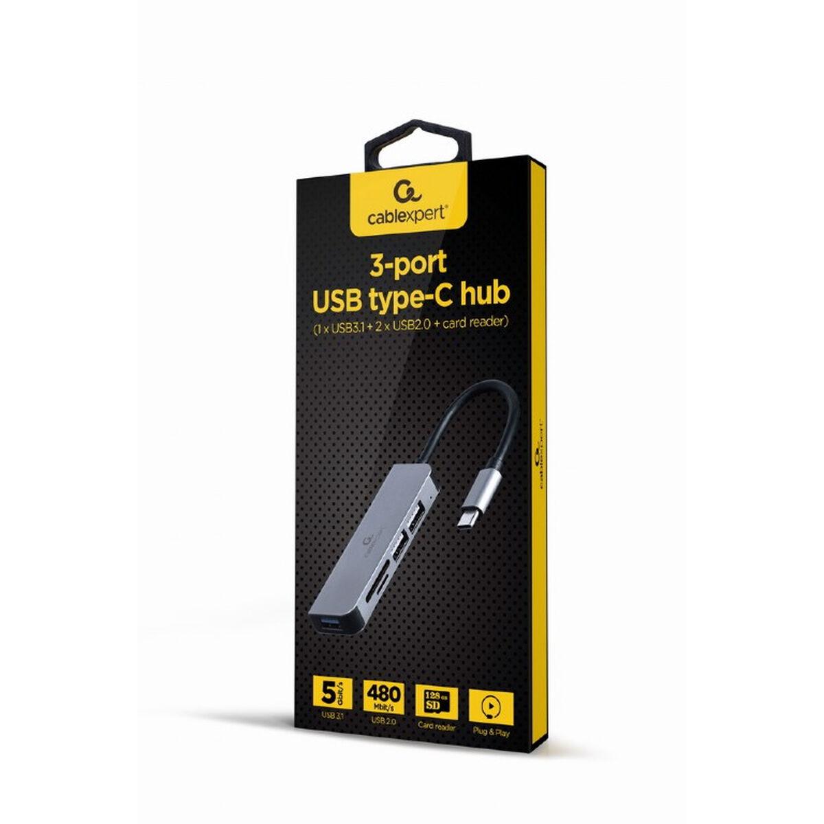 Hub USB Gembird USB tipo C a 3 porte USB 3.1 USB 2.0 UHB-CM-CRU3P1U2P2-01