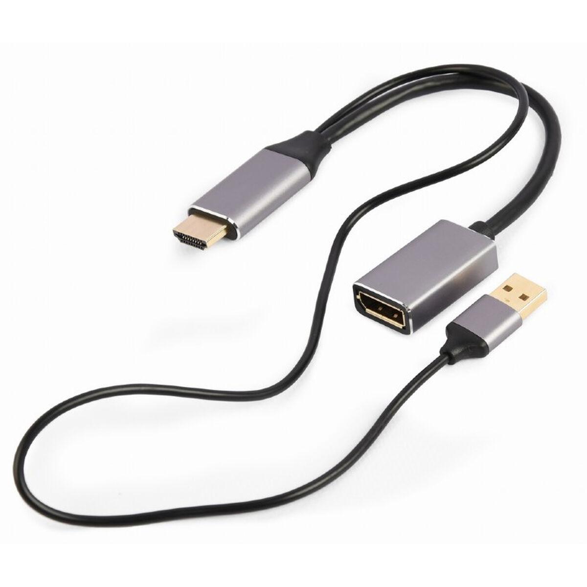 Adattatore CableXpert Active 4K da HDMI a DisplayPort, nero - A-HDMIM-DPF-02