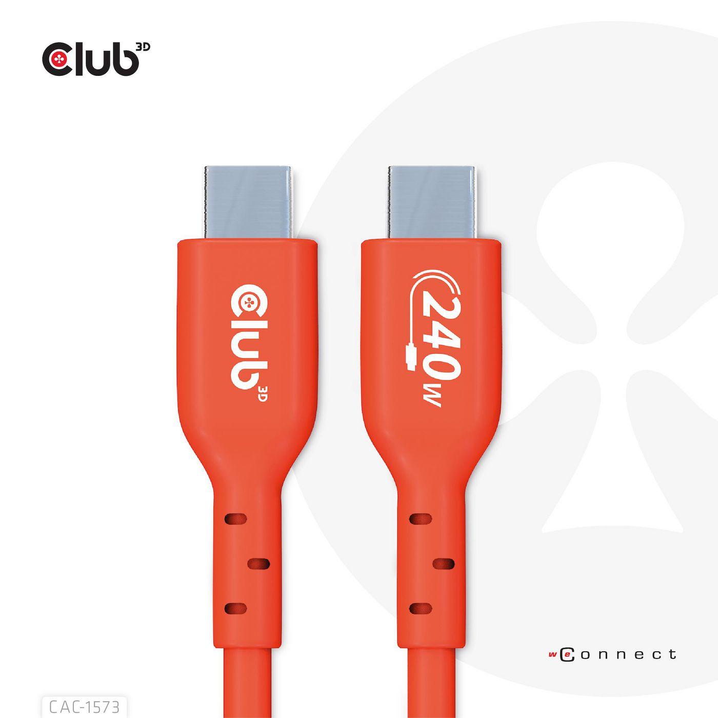 CLUB3D USB2 TYPE-C BI-DIRECTIONAL CABLE DATA 480MB PD 240W(48V/5A) EPR M/M 2M/6.56FT