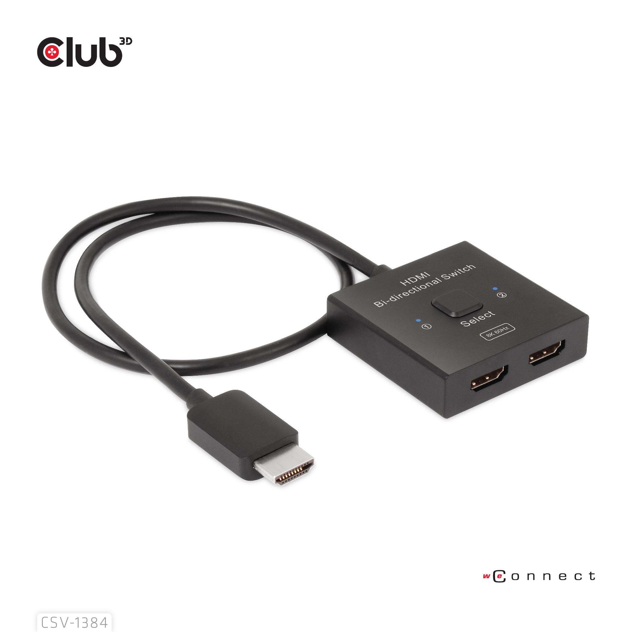 CLUB3D CSV-1384 switch per keyboard-video-mouse kvm (Club3D HDMI Switch 2-in-1 bidirektiona)