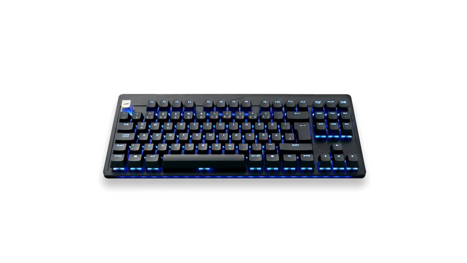 Mountain Everest Core Midnight Black - tastiera da gioco RGB con switch rossi di Cherry MX (Medianendock, USB -A Hub, Qwertz)