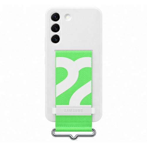 Samsung Silicone Cover con Strap per Galaxy S22, White