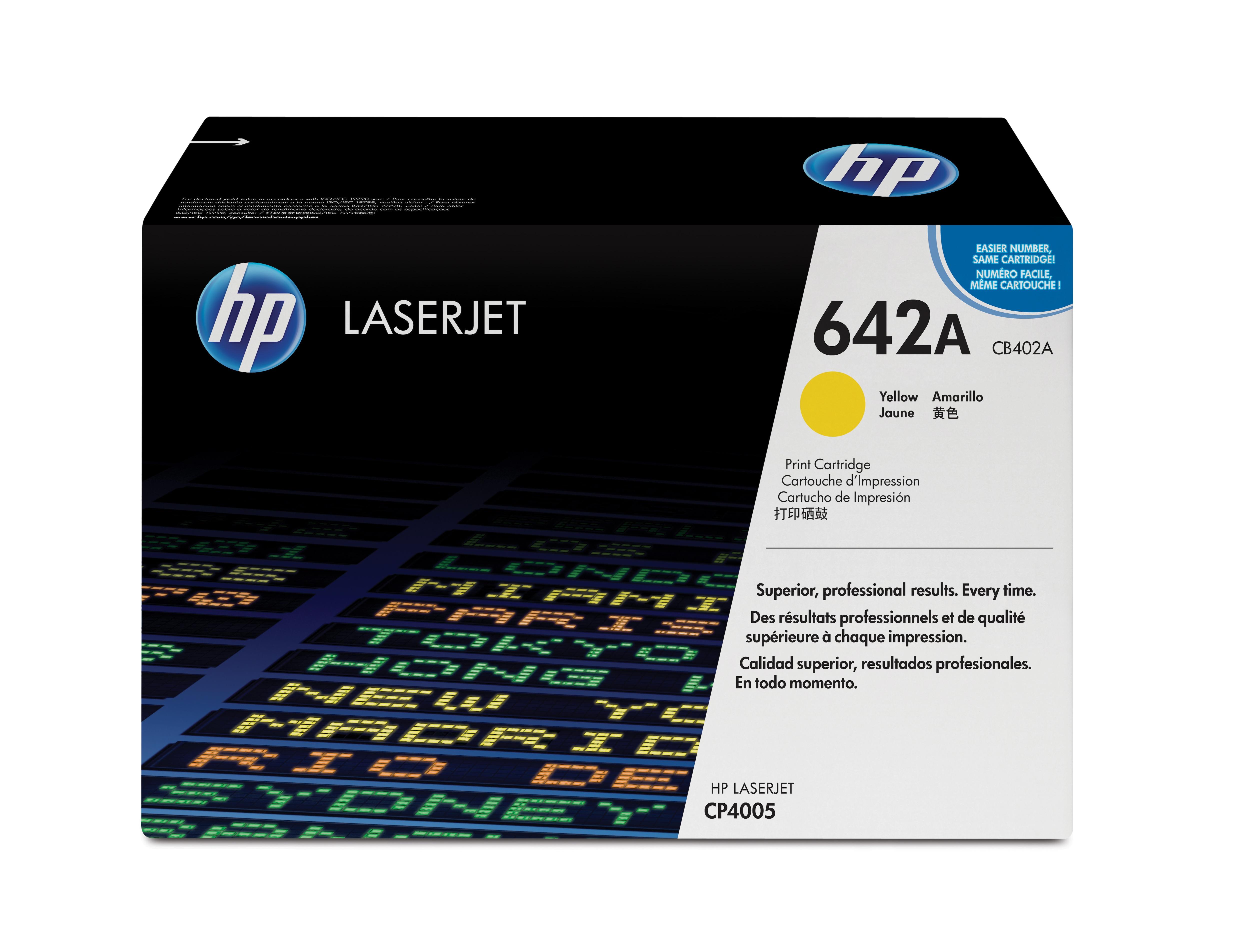 HP 642A Yellow Original LaserJet Toner Cartridge cartuccia toner 1 pz Originale Giallo