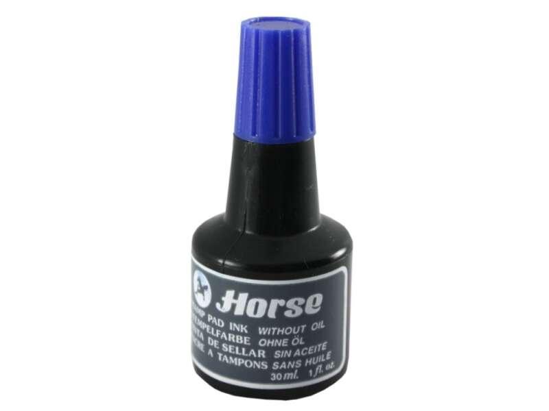 Inchiostro per tamponi Horse - Senza olio - Bottiglie da 30 cl - Colore blu