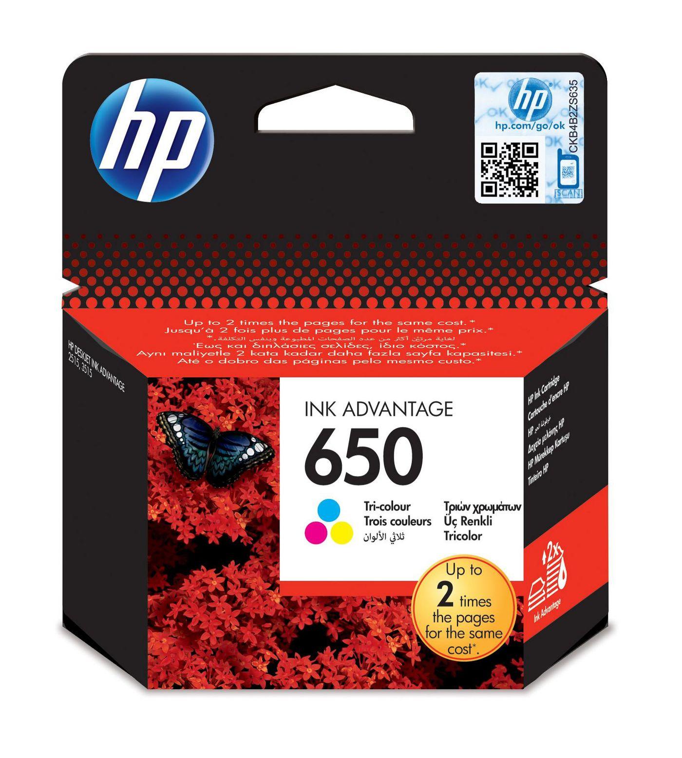 HP 650 Tri-color Ink Cartridge