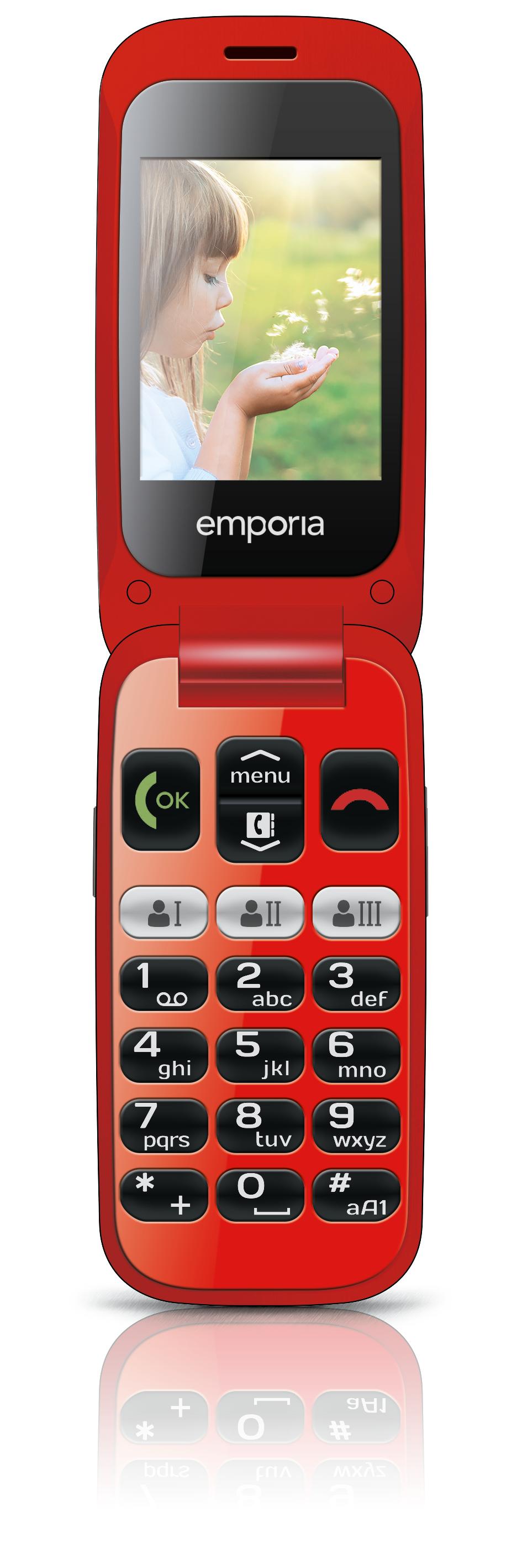 Emporia ONE 6,1 cm (2.4") 80 g Nero, Rosso Telefono per anziani