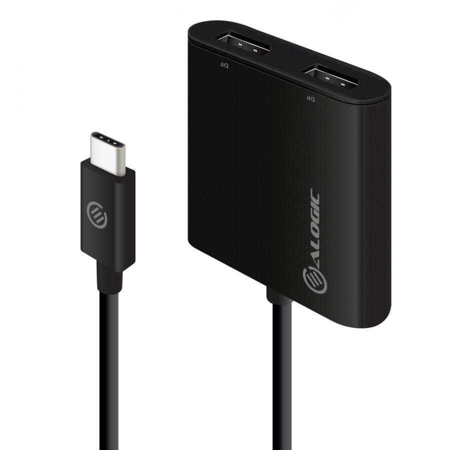 ALOGIC UC2DP-ADP adattatore grafico USB 3840 x 2160 Pixel Nero (ALOGIC USB-C TO DUAL - DISPLAYPORT 2.0 ADAPTER-4K-30HZ)