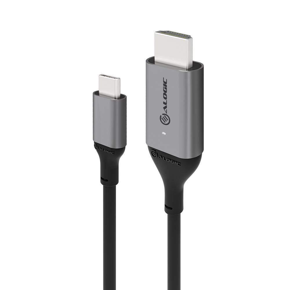 ALOGIC ULCHD01-SGR cavo e adattatore video 1 m HDMI tipo A [Standard] USB tipo-C Nero, Grigio (ALOGIC 1M ULTRA USB-C [MALE] TO