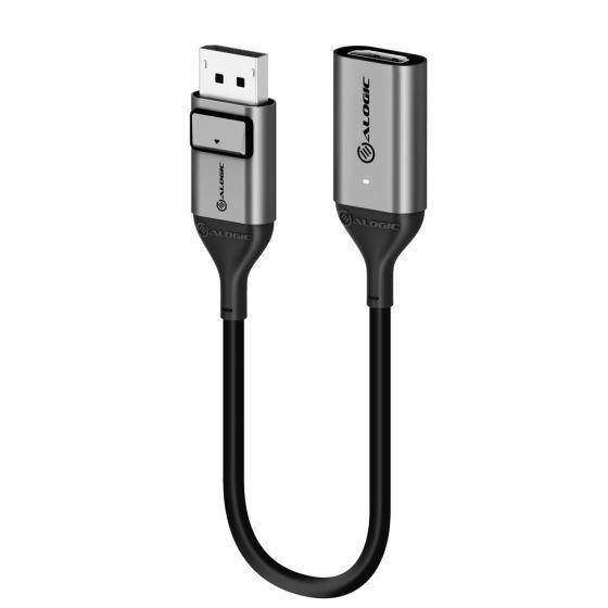 ALOGIC ULDPHDA-SGR cavo e adattatore video 0,2 m DisplayPort HDMI Nero, Argento (ALOGIC Ultra videoadapter - 20 cm)