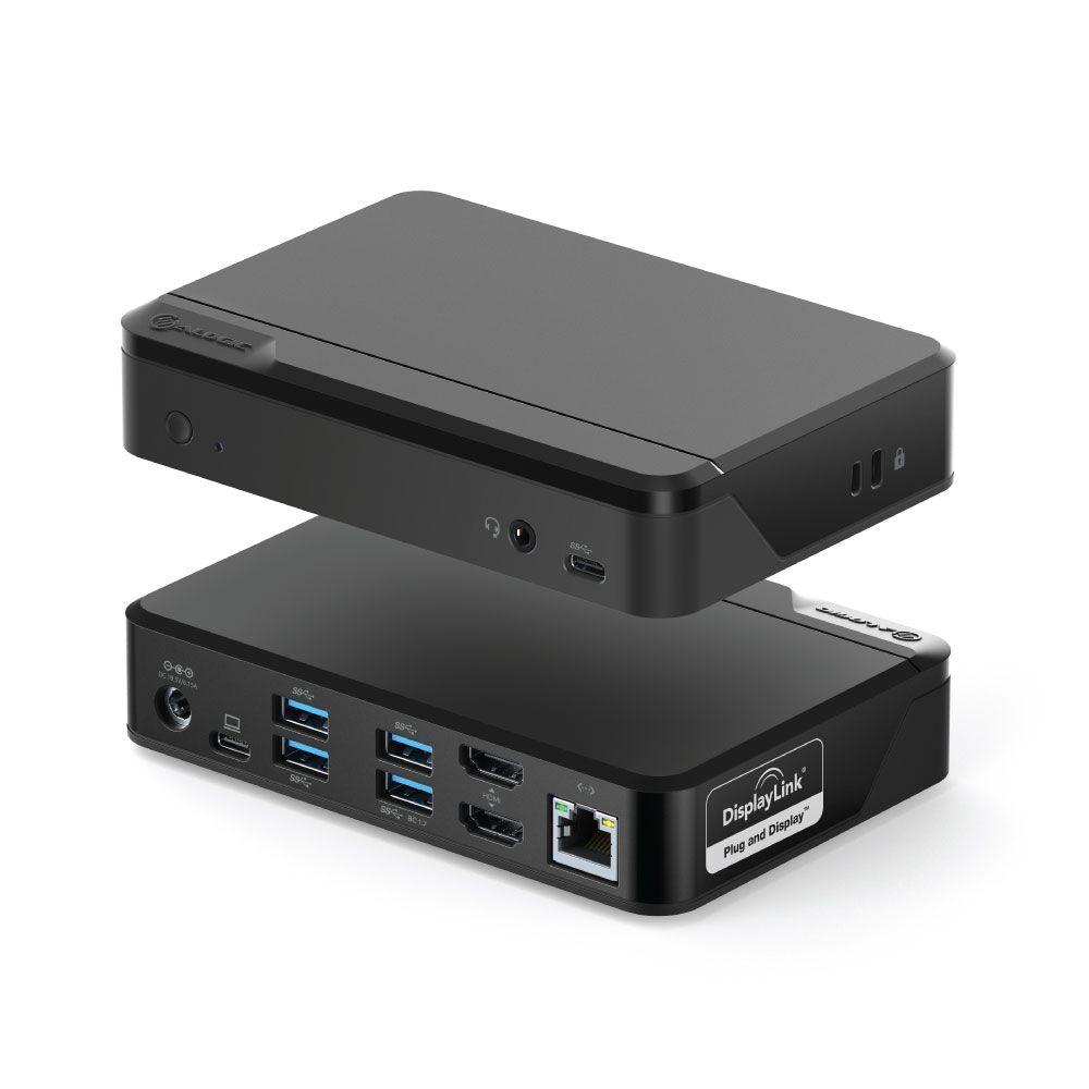 ALOGIC DUTHD replicatore di porte e docking station per laptop USB 3.2 Gen 1 (3.1 Gen 1) Type-C Nero