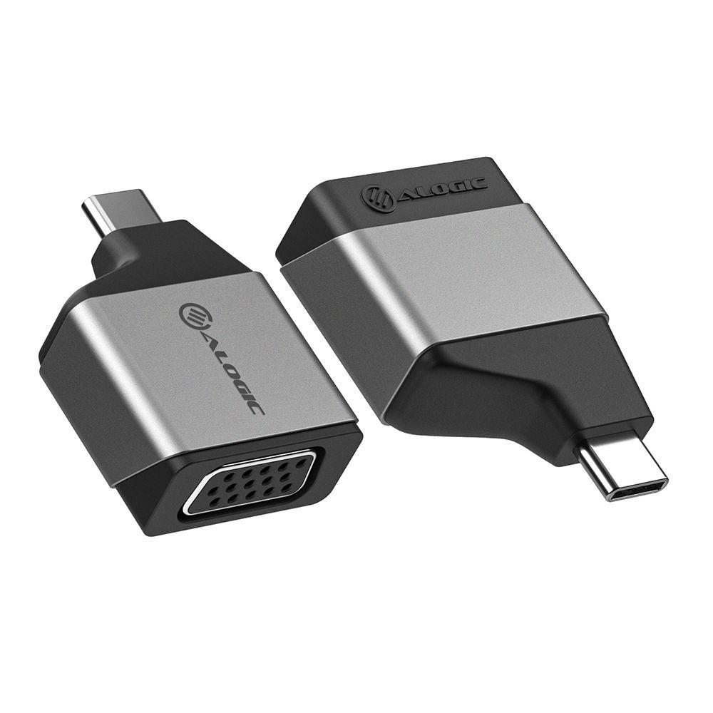 ALOGIC ULCVGMN-SGR adattatore grafico USB 1920 x 1200 Pixel Nero, Grigio (ALOGIC ULTRA MINI USB-C [MALE] - TO VGA [FEMALE] ADAP