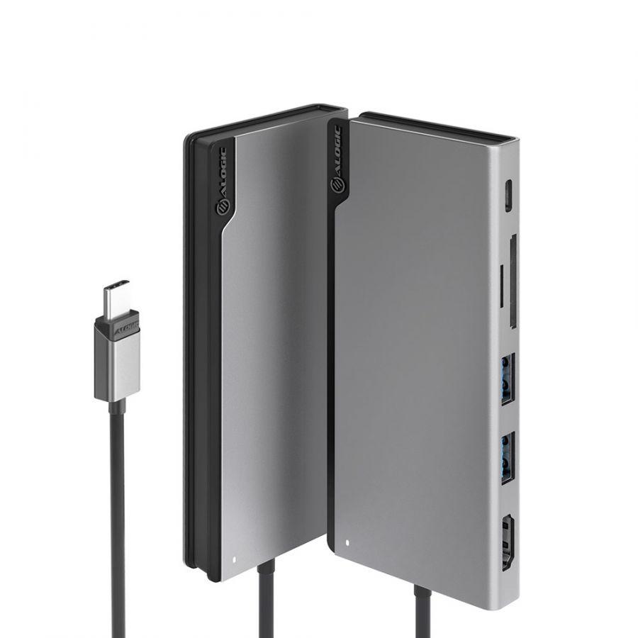 ALOGIC ULDUNIV2-SGR replicatore di porte e docking station per laptop Cablato USB 3.2 Gen 1 (3.1 Gen 1) Type-C Grigio