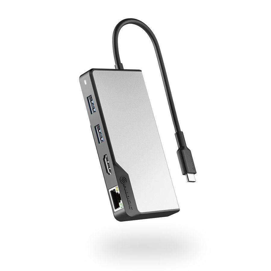 ALOGIC UCFUPRGEV2-SGR replicatore di porte e docking station per laptop USB 3.2 Gen 1 (3.1 Gen 1) Type-C Nero, Grigio