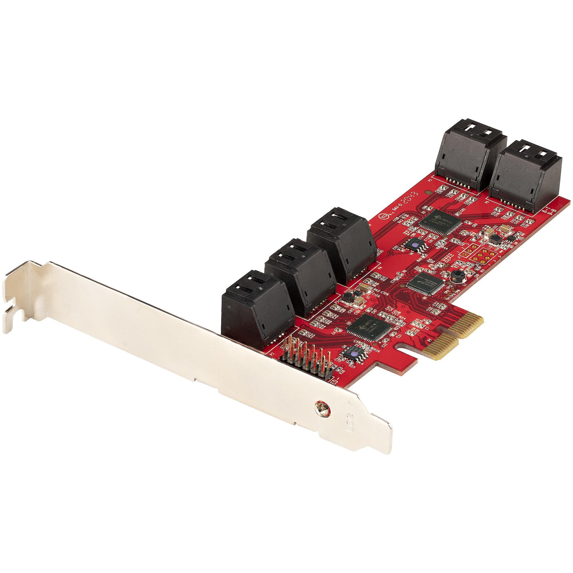 StarTech.com Scheda PCIe SATA - Scheda di Espansione PCIe SATA a 10 porte - 6 Gbps - Staffa a Profilo Basso/Alto - 10 Connettor