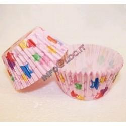 PIROTTINI DI CARTA PER MUFFINS - CUORI E STELLE - 50 PZ - 50x35mm