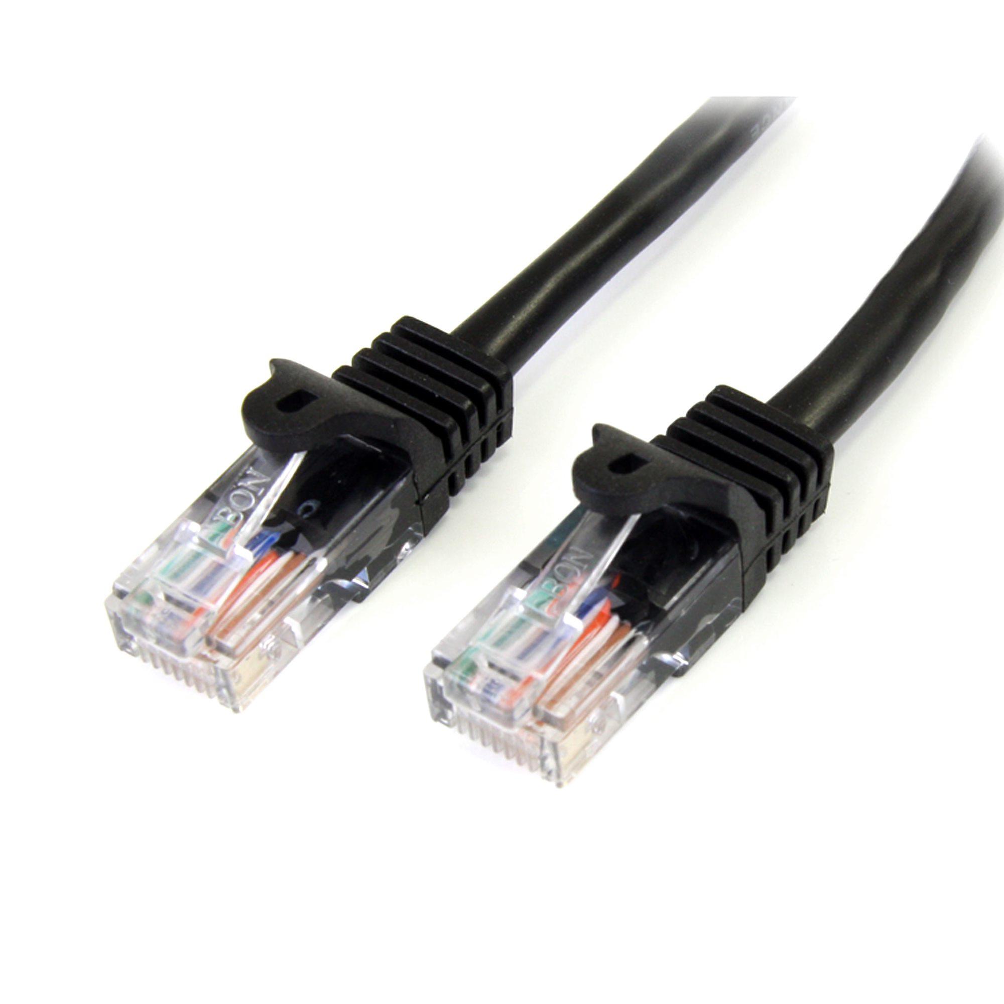 StarTech.com Cavo di rete CAT 5e - Cavo Patch Ethernet RJ45 UTP Nero da 1m antigroviglio