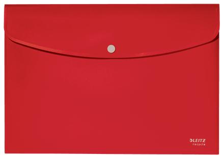 Leitz Recycle Polypropylene Document Wallet With Push Button Closure Red 46780025