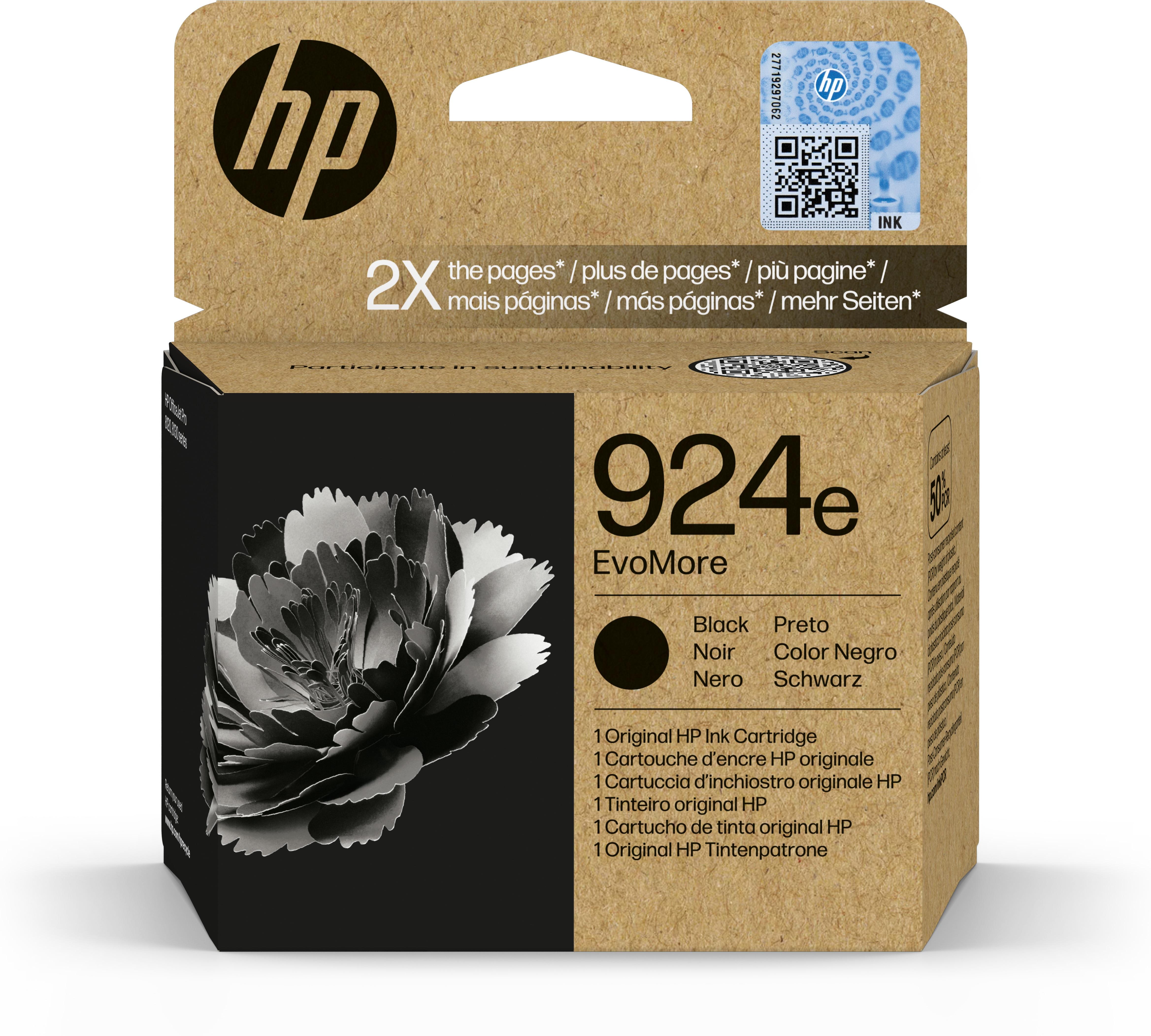 HP Cartuccia di inchiostro nero originale 924e EvoMore (HP 924E EvoMore Ink Cart Blk)