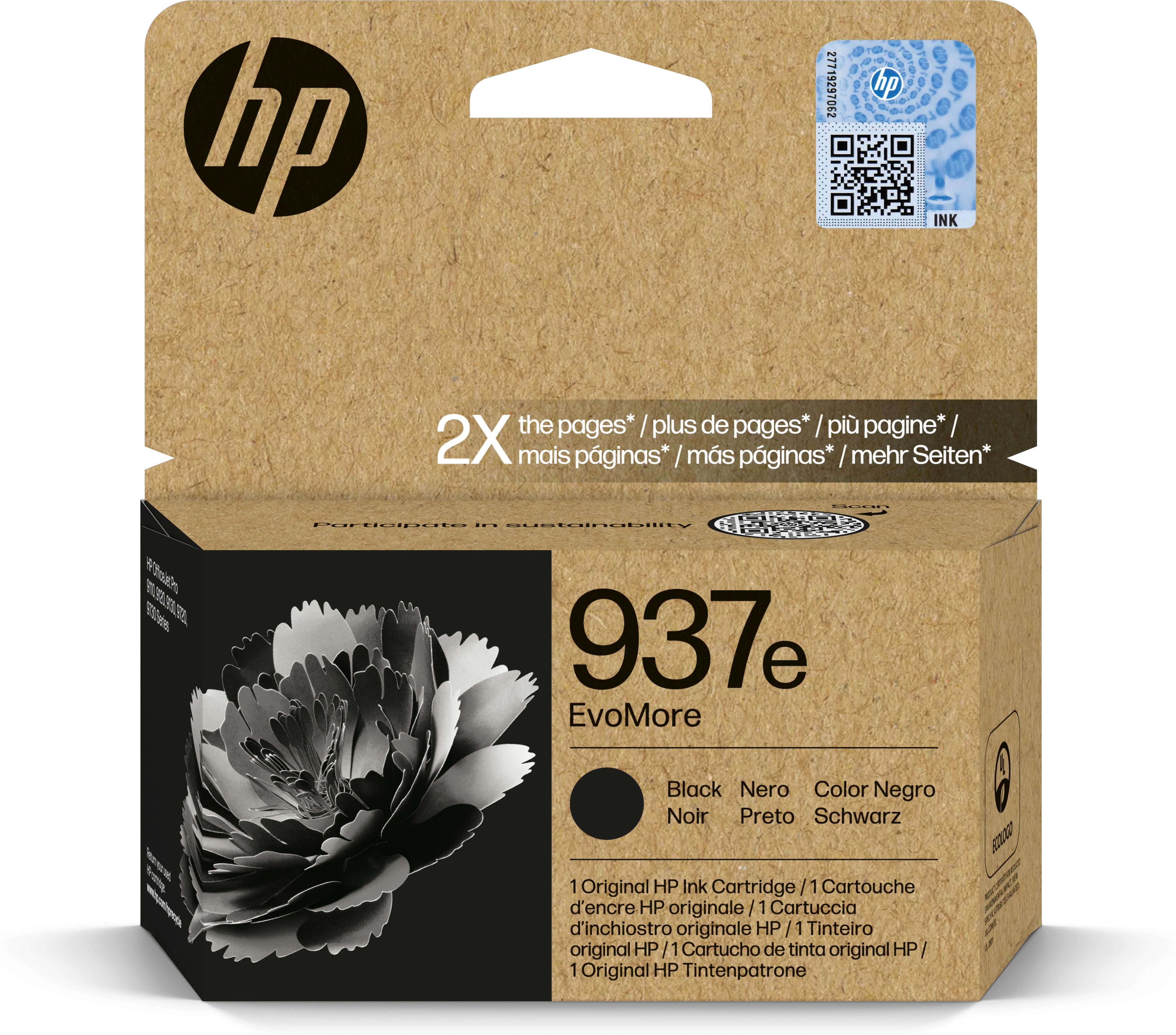 HP Cartuccia di inchiostro nero originale 937e EvoMore (HP 937e EvoMore - Black - original - ink cartridge - for Officejet Pro