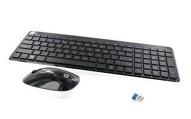 HP Etna Laser Melbourne tastiera Mouse incluso RF Wireless QWERTZ Tedesco Nero, Bianco