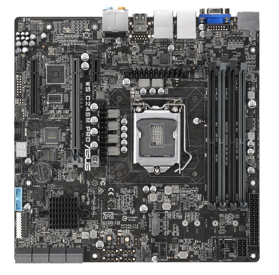 ASUS WS C246M PRO Intel C246 LGA 1151 Socket H4 micro ATX (Asus WS C246M PRO Rack-Optimized Workstation Intel C246 1151 Micro A