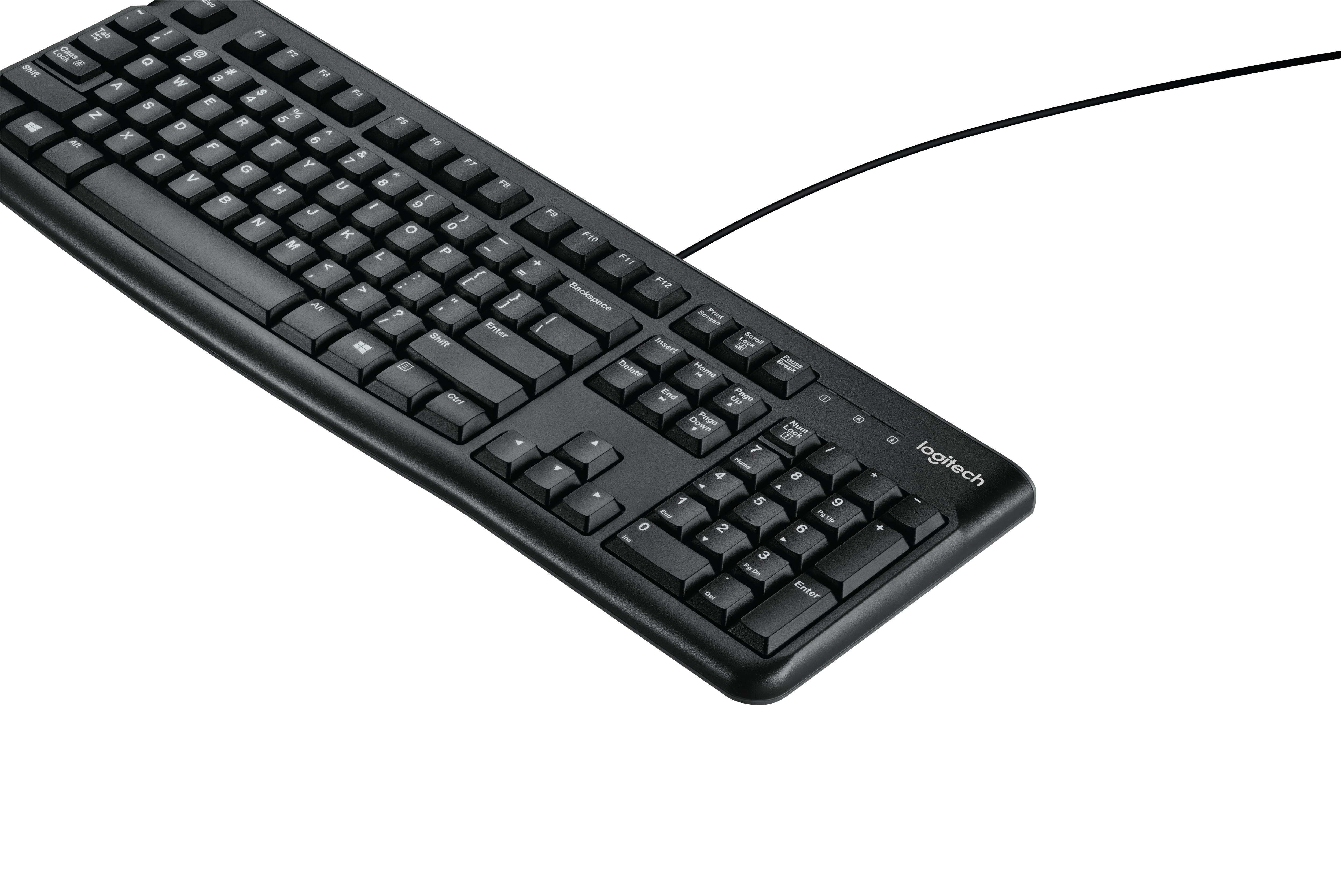 Logitech K120 Corded Keyboard tastiera Ufficio USB QWERTY US International Nero