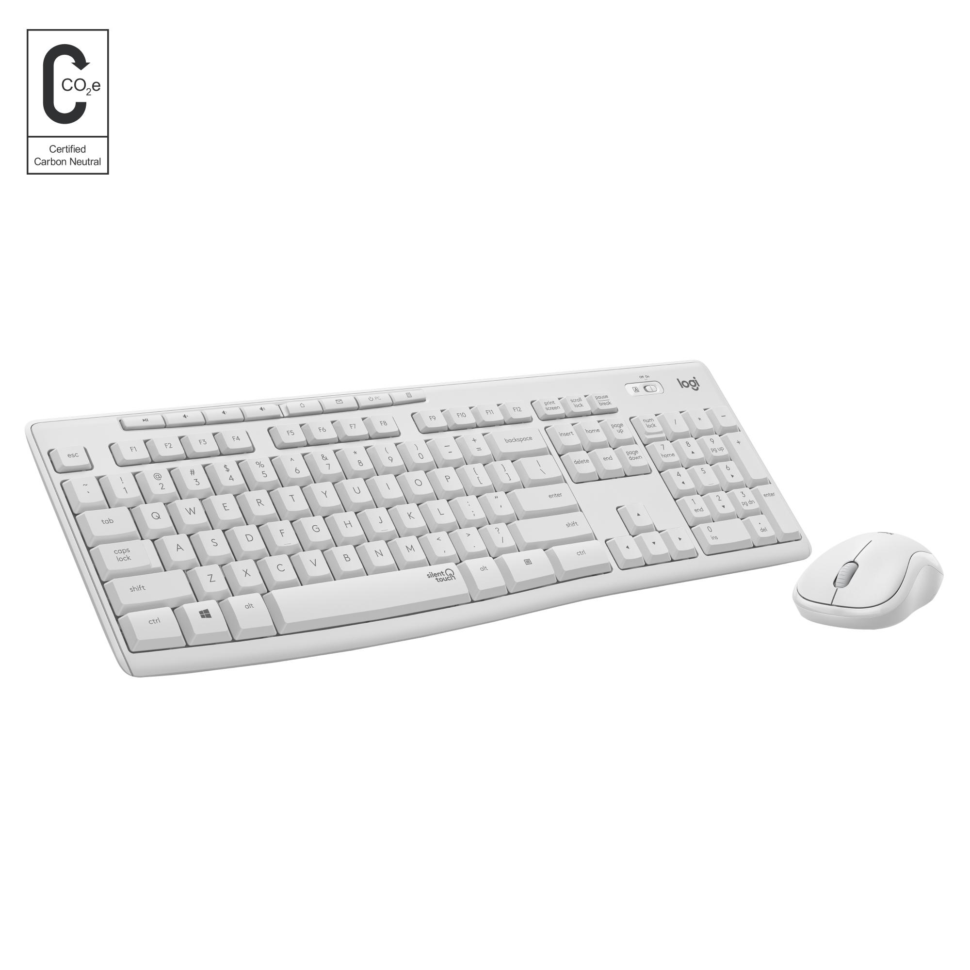 Logitech MK295 Silent Wireless Combo tastiera Mouse incluso RF Wireless QWERTZ Svizzere Bianco