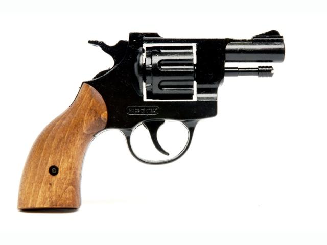 BRUNI PISTOLA A SALVE SCACCIACANI MODELLO OLYMPIC REVOLVER CON GUANCETTE IN LEGNO CALIBRO 6 BR-1000