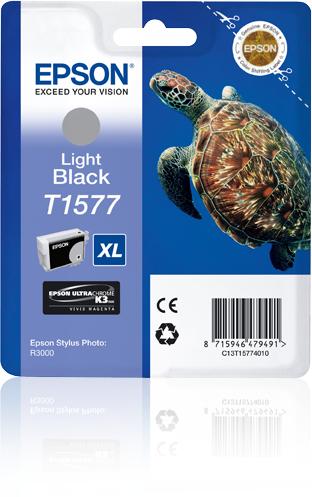 Epson Turtle Cartuccia Nero light (EPSON R3000 LIGHT BLACK ULTRACHROME K3 VM INK 25.9ML)