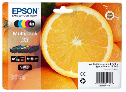 Epson Oranges Multipack 5-colours 33 Claria Premium Ink (33 5-COLOURS MULTIPACK - .)